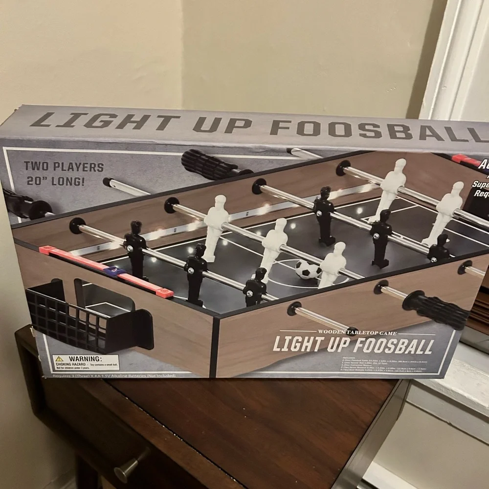 Light Up Tabletop Foosball  Game/NIB